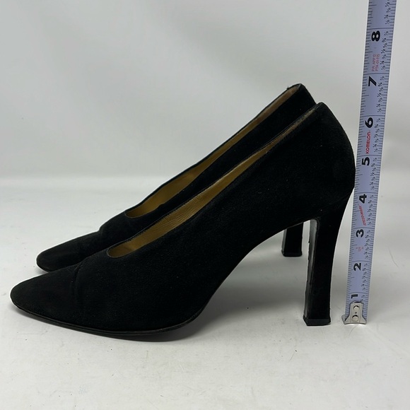 VINTAGE YVES SAINT LAURENT YSL Classic Black Suede heels Made in Italy size 9 - Picture 10 of 14